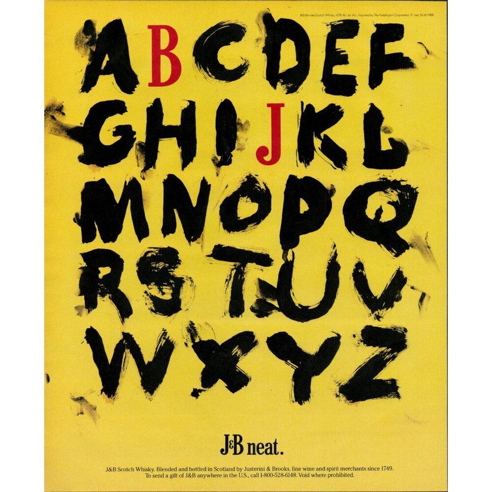 1989 J&B Scotch Whisky Vintage Print Ad (L11)